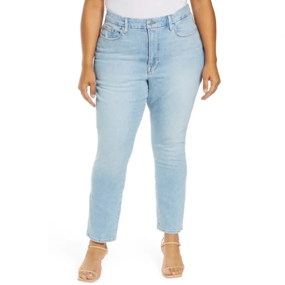 Good American Good Classic Ripped High Waist Slim Jeans Size 24